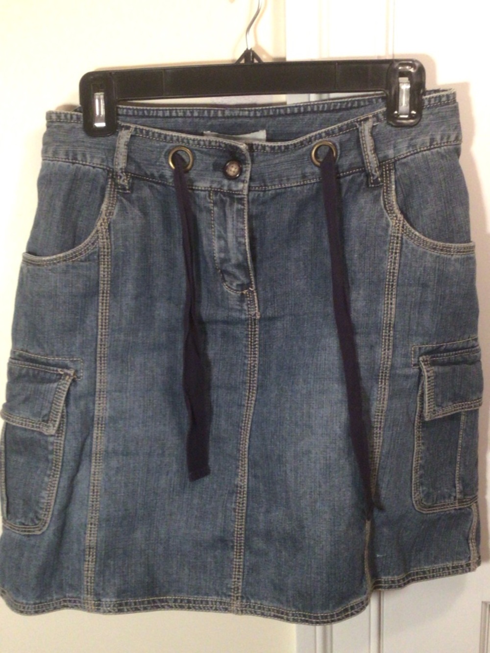 Merona Denim Cargo Mini Skirt with Drawstring